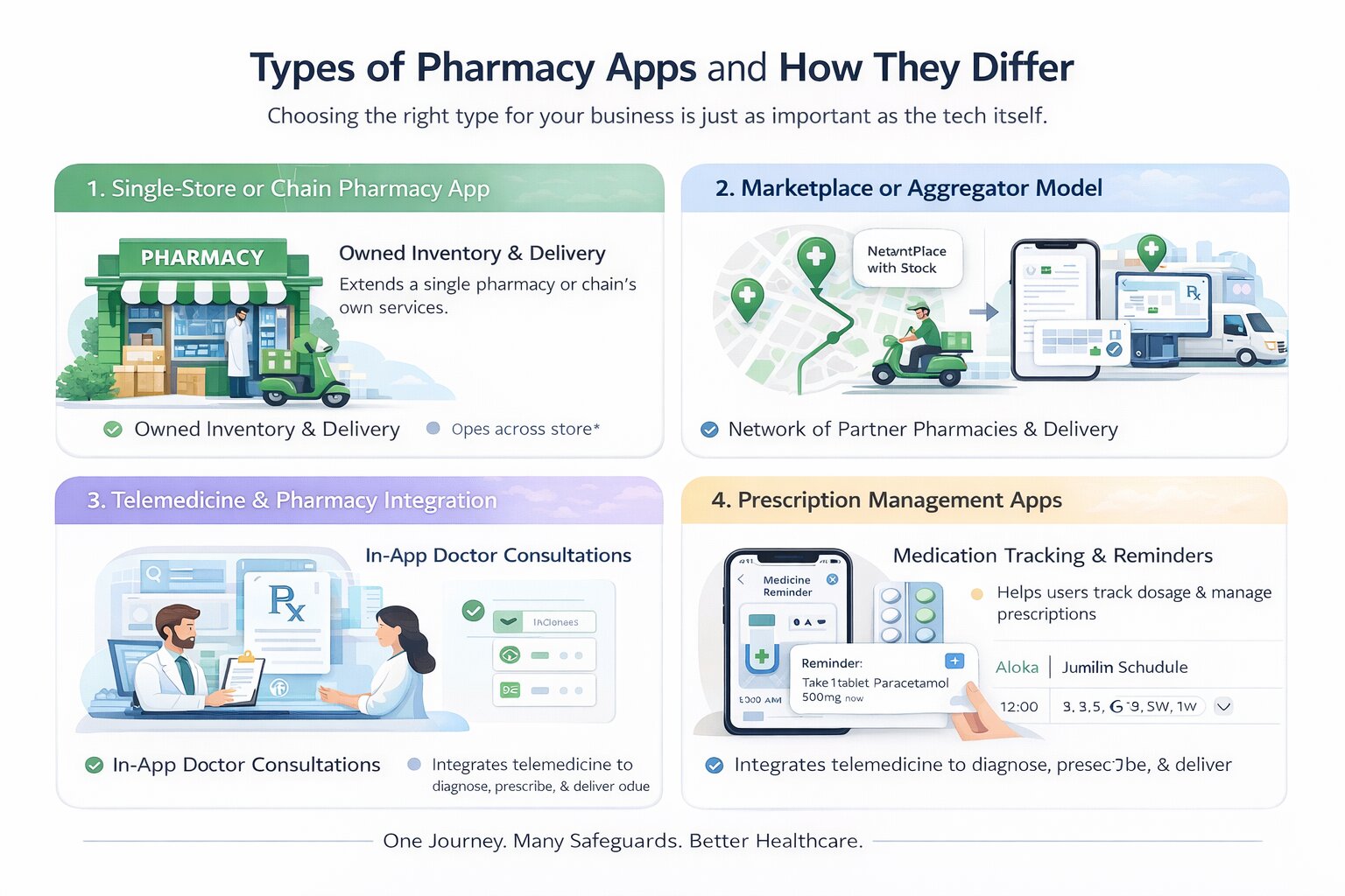 a snapshot of types of pharmacy app